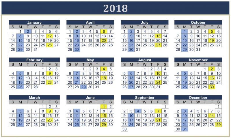 2018 Recycling Calendar