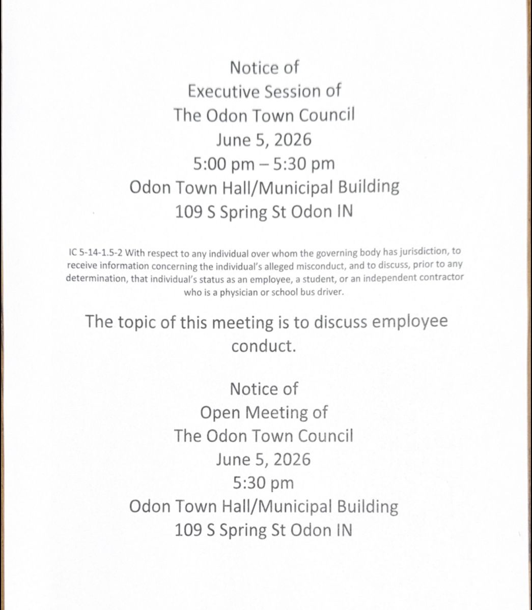 Notice of Executive Session